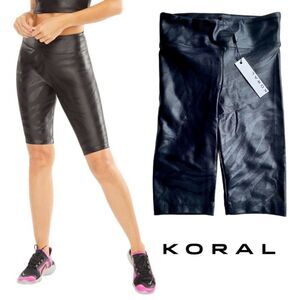 NWT Koral Densonic High Rise Gouffre Black Bike Shorts
